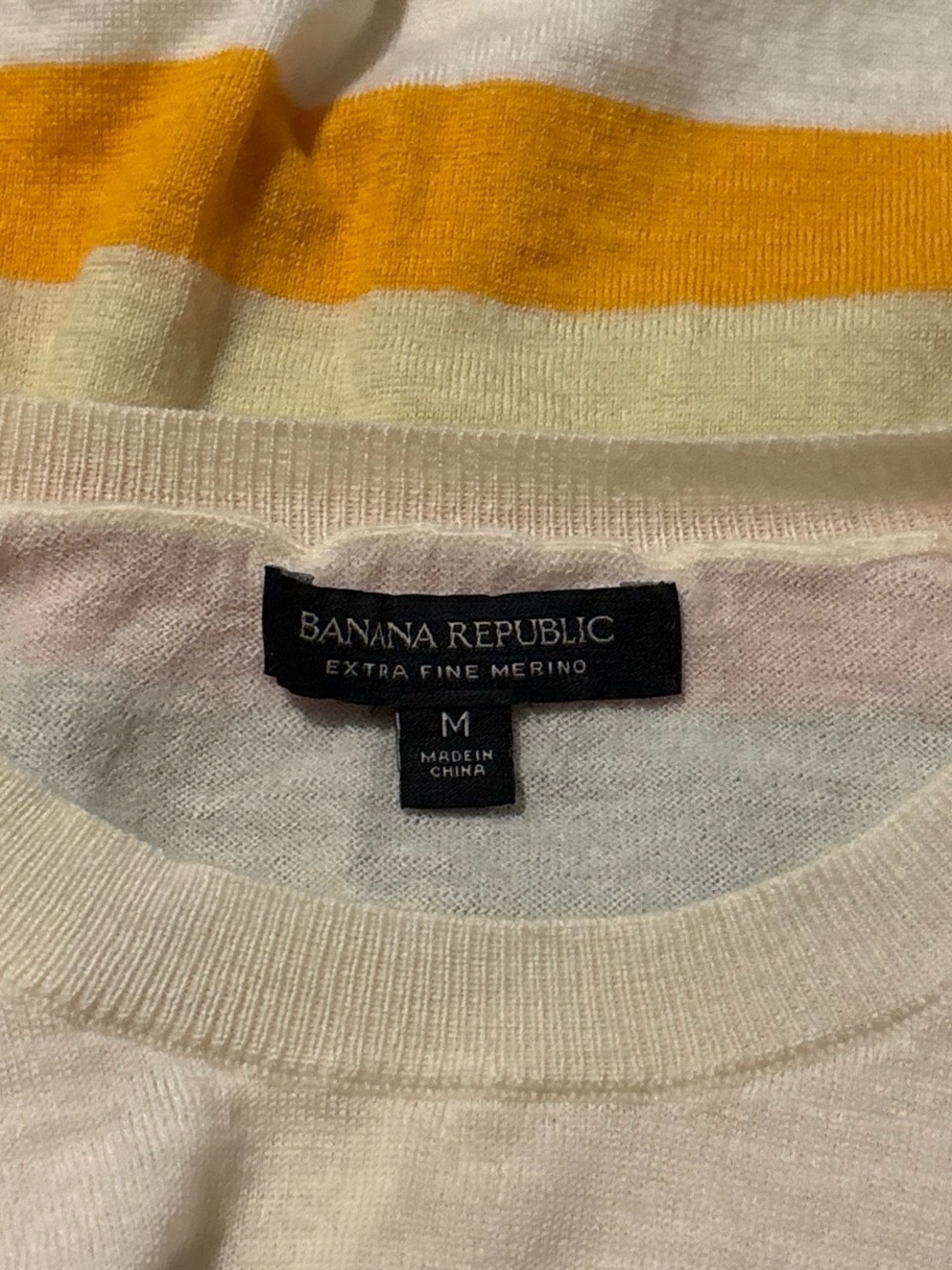 Banana Republic Women's Extra Fine Merino Sweater, Size M, Colorful Striped - Picture 7 of 7